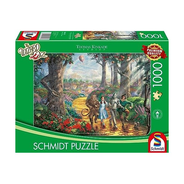 Schmidt Spiele 58426 Puzzle Thomas Kinkade, Warner, Wizard of Oz, Follow The Yellow Brick Road, 1000 pièces, Coloré