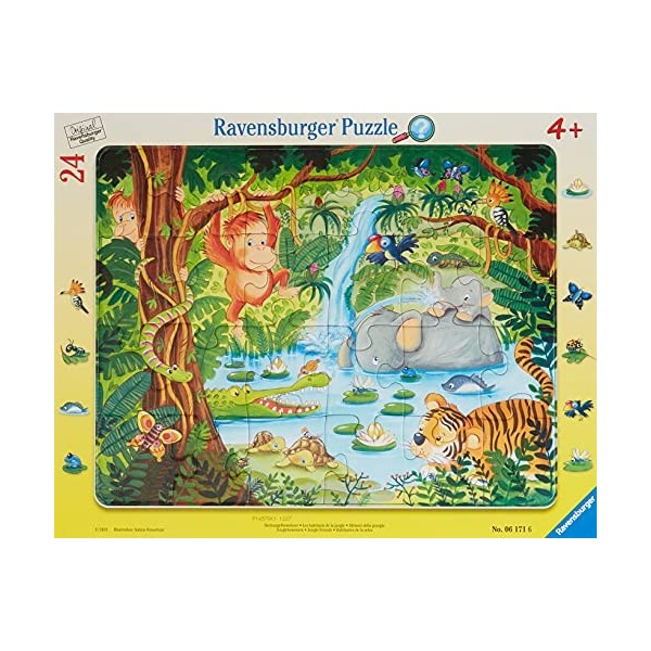 Ravensburger- Dschungelbewohner 06171-Amoureux de la Jungle-Puzzle pour Enfants, 06171