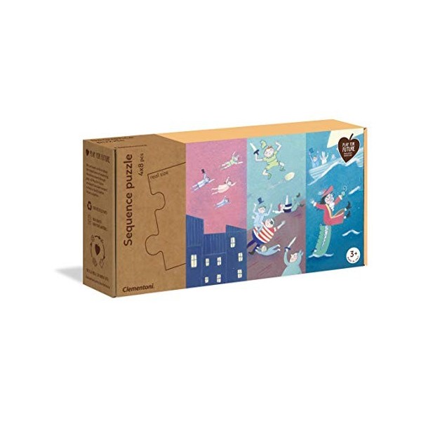 Clementoni Sequence Conte de fées Enfant-boîte de 4 Puzzles 8 pièces -matériaux 100% recyclés-fabriqué en Italie, 3 Ans et 