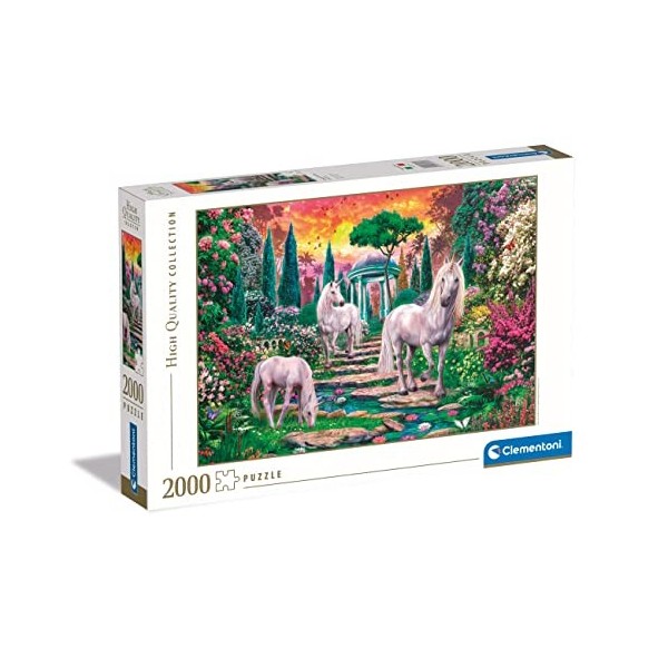 Clementoni Collection Classical Garden Unicorns-2000 Pièces-Puzzle, Divertissement pour Adultes-Fabriqué en Italie, 32575