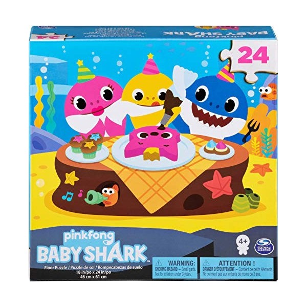 Spin Master Games 24pc Floor Puzzle Pinkfong Baby Shark, 6053614, Multicolore