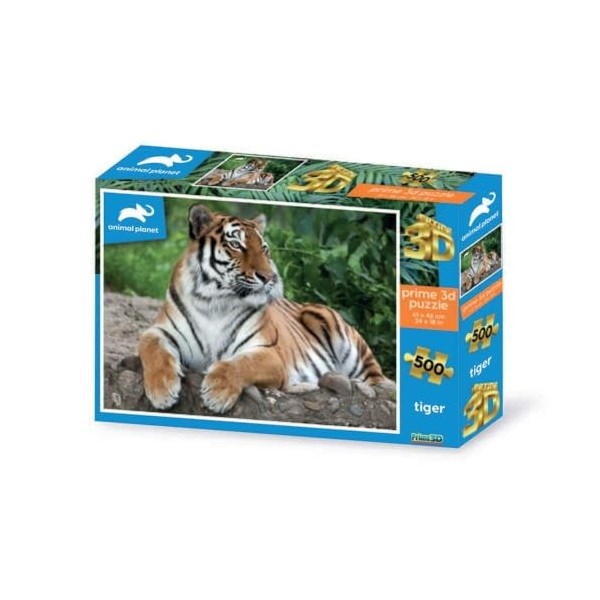 Grandi Giochi Puzzle lenticulaire Horizontal Discovery Tigre avec 500 pièces incluses et Emballage avec Effet 3D-PU201000, PU