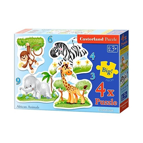 Castorland - B-005017 - Puzzle - Classique - Animaux dAfrique - 4 Pièces