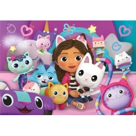Clementoni Supercolor Gabbys Dollhouse – 60 pièces Enfants 4 Ans, Puzzle Dessins animés, fabriqué en Italie, 26202, Multicol