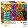 Brain Tree - Tribal Animals 500 Piece Puzzles for Adults: With Droplet Technology for Anti Glare & Soft Touch