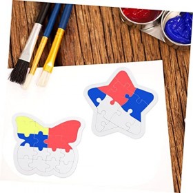 Toyvian 6 Pièces Puzzle Sublimation Vide Voiture Jouet Scie Sauteuse Jouets Déveil Jouets Éducatifs Blanche Dessin Animé Enf