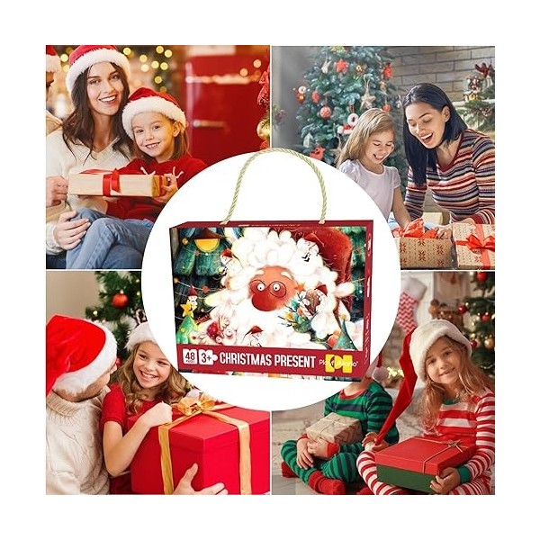 PUCHEN Puzzle de Noël de Dessin animé - Puzzle de Noël décoratif pour,Jouets de développement pour la Maison, soirée à thème,