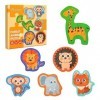 6 en 1 Puzzles pour Enfants, Jigsaw Animaux, Casse-têtes Jouet Éducatif Éveil Jeux Montessori pour Bébés Garçons Filles 2 3 4