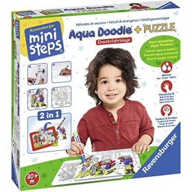 Ravensburger- Aqua Doodle Puzzle: Einsatzfahrzeuge véhicules dintervention, 04558, Multicolore