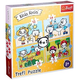 Trefl, Puzzle Le Jour de la Kicia Kocia Kicia Kocia de 12 à 24 pièces - 4 Jeux pour Les Enfants à partir de 3 Ans