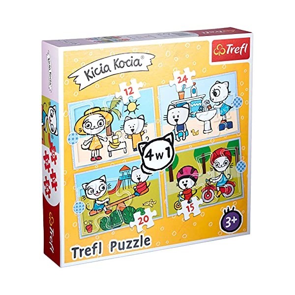 Trefl, Puzzle Le Jour de la Kicia Kocia Kicia Kocia de 12 à 24 pièces - 4 Jeux pour Les Enfants à partir de 3 Ans