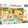 Trefl- Baby OP Safari 3in1 24 Grote elementen-kleurboek, spel kleurelementen, kleurrijke Puzzel met sprookjeshelden, leuk voo