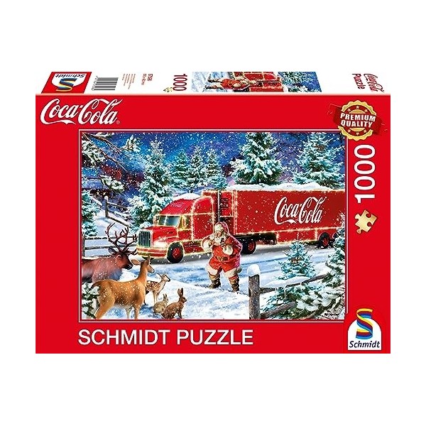 Schmidt Spiele 57598 Coca Cola Camion de Noël, 1000 pièces Puzzle, Coloré