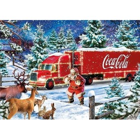 Schmidt Spiele 57598 Coca Cola Camion de Noël, 1000 pièces Puzzle, Coloré
