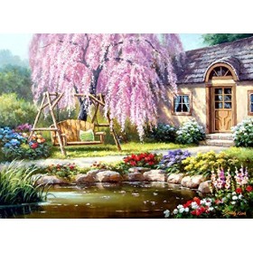 Anatolian Puzzle 1000 pièces : Cottage et Son Cerisier à Fleurs
