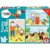 Schmidt Spiele- Bobo, partez à LAventure, Puzzle pour Enfants 3x48 pièces, 56415, Coloré