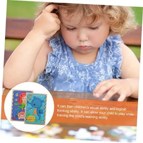 TOYANDONA 2 Ensembles Casse-tête Bar pour Enfants Casse-tête en Bois Puzzle de la cognition des Tout-Petits Jouets scie saute