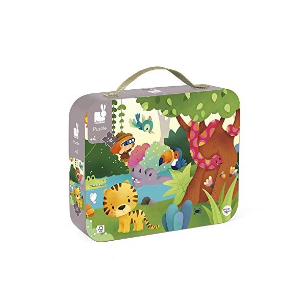 Janod - J02729 - Valisette puzzle panoramique 36 pcs - Jungle