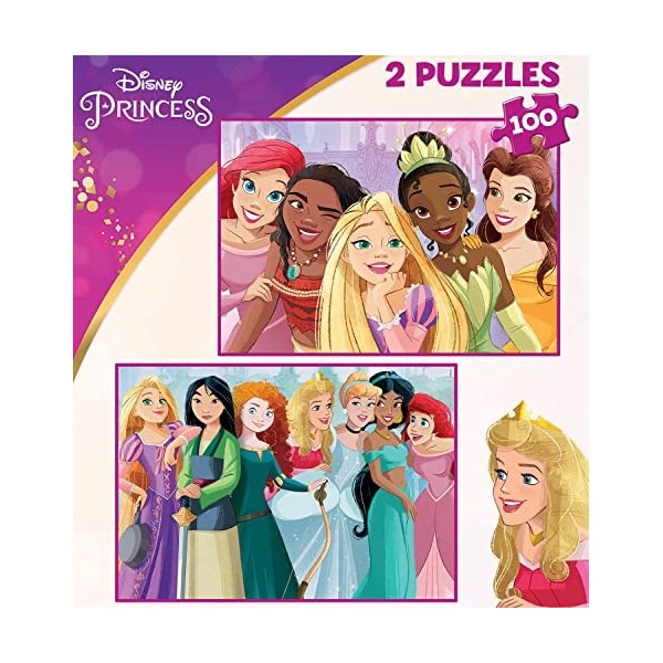Educa - 2x100 Disney Princess - 2 Puzzles en Carton avec 100 pièces, Double départ - Mesure approximative de Chaque Puzzle: 4