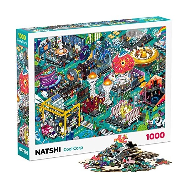 Natshi - A Foodie’s World - Puzzle Adulte 1000 Pièces - Plats du Monde - avec Poster & Sac Refermable – Pièces Gaufrées & Mat