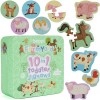 Puzzles progressifs 10 en 1 pour Tout-Petits de 18 Mois et Plus - Puzzles de Ferme avec des Animaux pour Tout-Petits/Jouets d