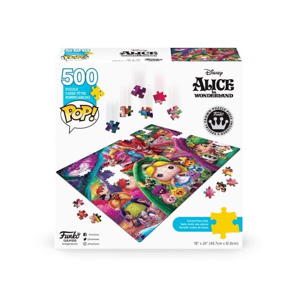 Funko Pop! Puzzle - Disney Alice in Wonderland - Funko - Jigsaw - 500 Pieces - 45.7cm x 61cm - English/French/Spanish Languag