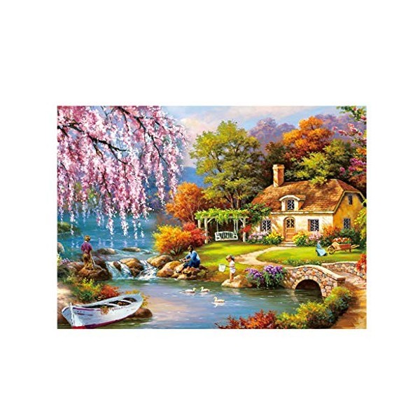 Puzzle 1000 Pièces Adultes Peinture à huile Paysage Rural Maison de Campagne Jouets Cadeaux éducatifs Pour les Vacances Pour 