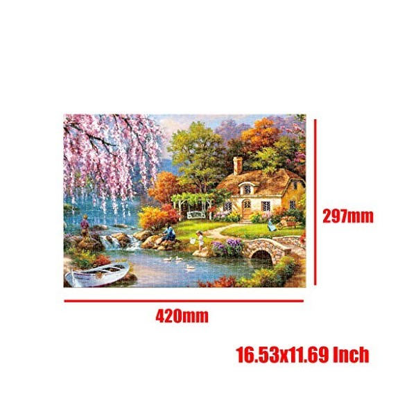 Puzzle 1000 Pièces Adultes Peinture à huile Paysage Rural Maison de Campagne Jouets Cadeaux éducatifs Pour les Vacances Pour 