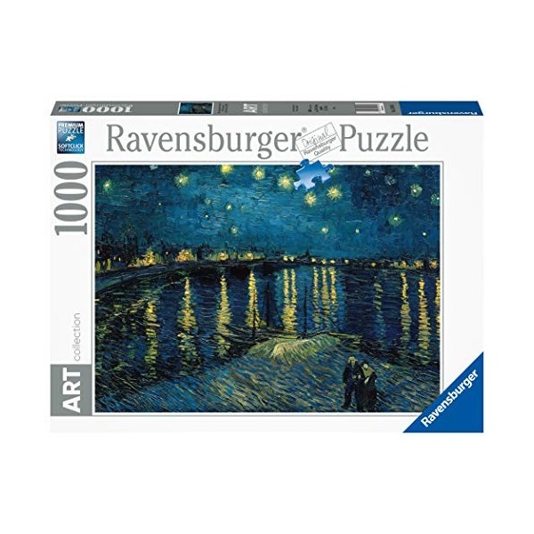 Ravensburger - Puzzle Adulte - Puzzle 1000 p - Art collection - La nuit étoilée sur le Rhône - Vincent Van Gogh - 15614