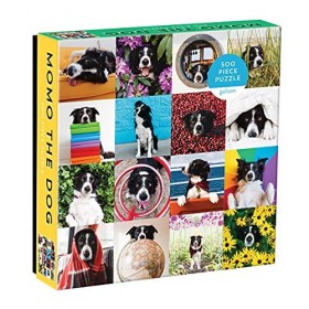 Galison Momo The Dog Puzzle, 500 Pieces, 20” x 20 – Colorful Puzzle Featuring 16 Adorable Dog Images - Thick, Sturdy Pieces