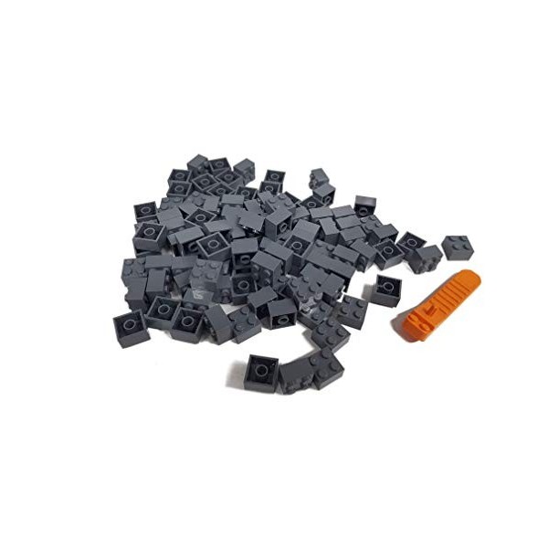 LEGO Classic 100 pièces 2 x 2 Pierres 3003 avec séparateur de Pierres Gris foncé .