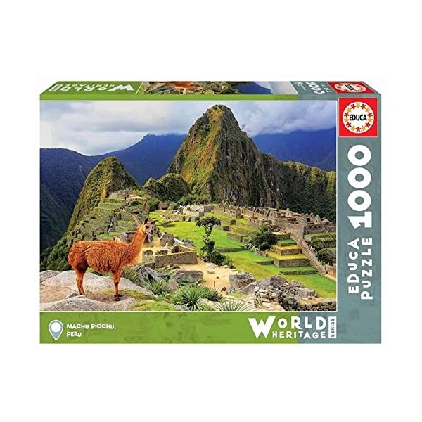 Educa - Puzzle de 1000 pièces pour Adultes | World Heritage, Machu Pichu. Comprend Fix Puzzle Tail pour laccrocher Une Fois 