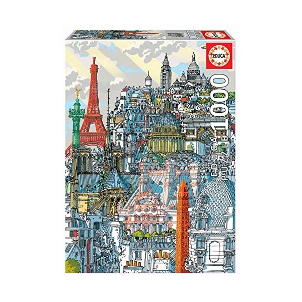 Educa - Paris, Carlo Stanga | Puzzle de 1000 pièces | Mesure approximative: 68 x 48 cm | Inclut Fix Puzzle pour accrocher Le 