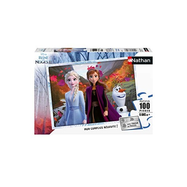 Nathan - Puzzle Enfant - 100 pièces - Un monde magique - Disney La Reine des Neiges 2 - Fille ou garçon dès 6 ans - Puzzle de