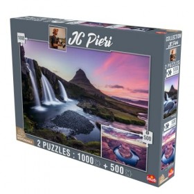 Goliath - Puzzle Adulte - Collection JC Pieri - 2 Puzzles : Kirkjuffellsfoss Islande - 1000 pièces et Horseshoe Bend Etats