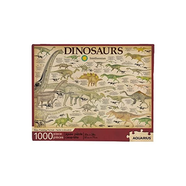 Aquarius- Smithsonian Dinosaure Dinosaurs Puzzle, 65311, Multicolore, 1000