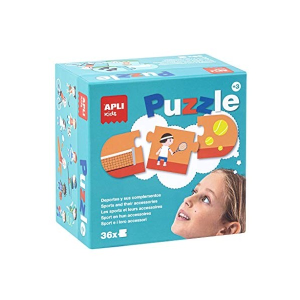 Apli kids 17239 - Puzzle de 36 pièces sur les sports et leurs accessoires