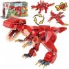 3 en 1 Jurassic Dinosaur 287 Pièces Blocs Construction Jouet, T-Rex Pterodactyl Stegosaurus Kits Construction Éducatifs Garço