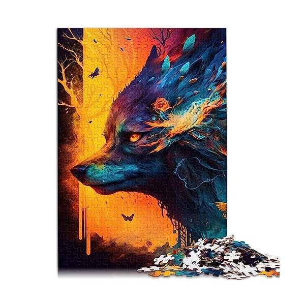 Puzzles pour Enfants Peinture de Lion colorée Puzzles 1000 pièces pour Adultes Puzzles en Carton Grand Cadeau 10,27" x 20,47"