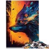 Puzzles pour Enfants Peinture de Lion colorée Puzzles 1000 pièces pour Adultes Puzzles en Carton Grand Cadeau 10,27" x 20,47"