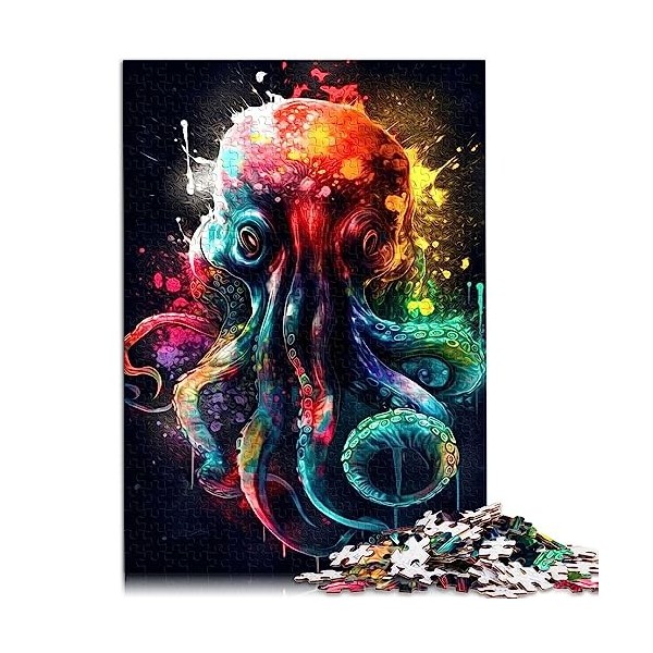 Puzzles pour Enfants Peinture de Lion colorée Puzzles 1000 pièces pour Adultes Puzzles en Carton Grand Cadeau 10,27" x 20,47"