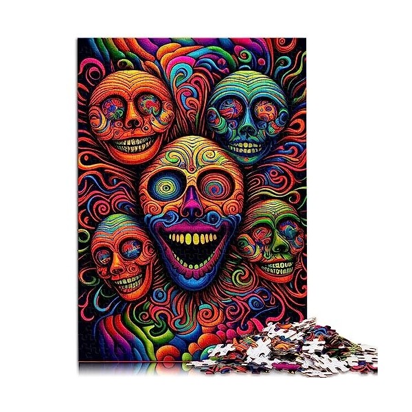Puzzles pour Enfants Peinture de Lion colorée Puzzles 1000 pièces pour Adultes Puzzles en Carton Grand Cadeau 10,27" x 20,47"