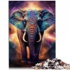 Éléphant coloré Animal 1000 pièces Puzzles Puzzles pour adultesCardboard Puzzles Home Art Decor 10.27" x 20.47"/26 * 38cm.