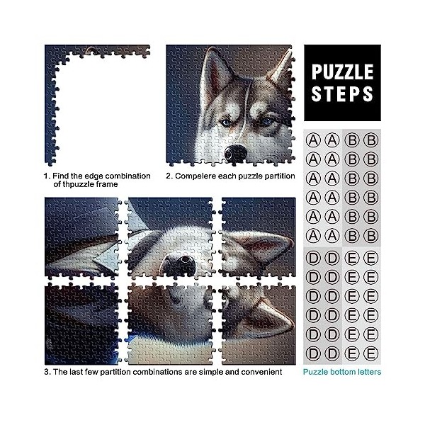 Puzzle Adulte Husky Chien Costume Animal Jigsaw Puzzle pour Adultes 1000 Pièces Puzzles en Carton Casse tête Casse Tête pour 