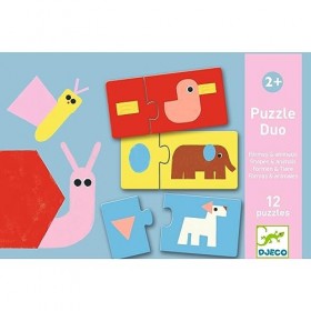 DJECO Puzzles Duo-Trio - Animaux & Formes