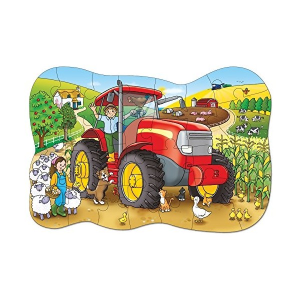Orchard Toys Big Tractor Jigsaw Puzzle, 25-Piece Farm Themed Shaped Puzzle For Ages 3-6, Includes Poster, Perfect Party Gift