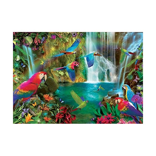 Educa - Puzzle de 1000 pièces pour Adultes | Perroquets Tropicaux. Comprend Fix Puzzle Tail pour laccrocher Une Fois lassem