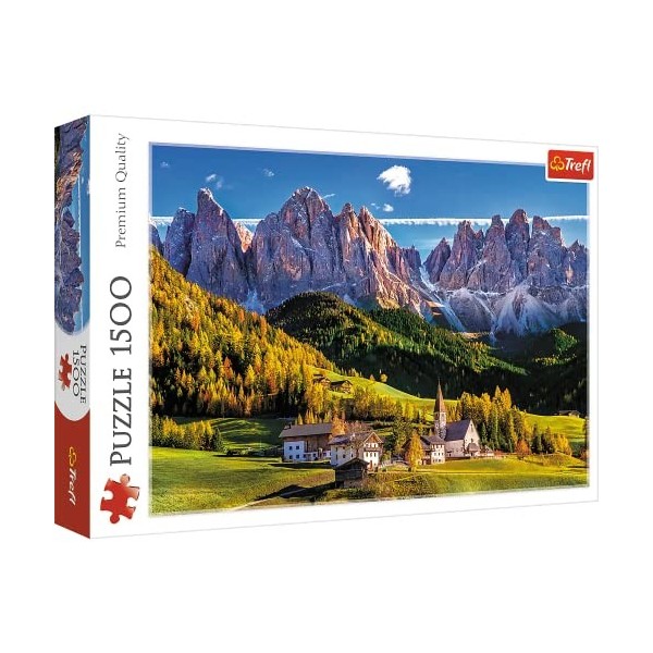 Trefl, Puzzle, Val di Funes, Dolomites, Italie, 1500 Pièces, Haute Qualité, Bolzano, Bolzano-Alto Adige, Montagnes, Puzzle su