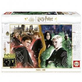 Educa - 1000 Harry Potter Neon, Puzzle spectaculaire de 1000 pièces phosphorescentes pour Adultes. Colle Fix Puzzle Incluse. 