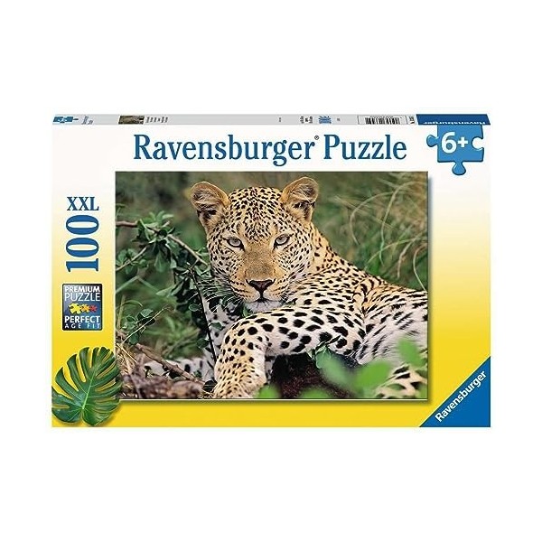 Ravensburger - Puzzle pour enfants - 100 pièces XXL - Vio le léopard - Dès 6 ans - Puzzle de qualité supérieure - Carton épai